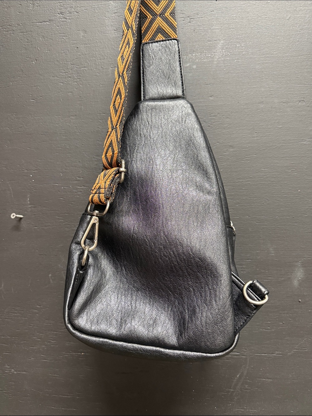 Jessica Simpson Black Studded Crossbody Sling with Geometric Strap - Picture 3 of 5